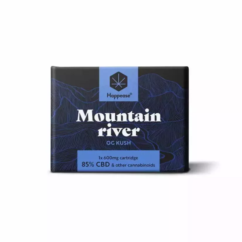 Cartridge 1 ks, 85% CBD, 600 mg Mountain river Happease