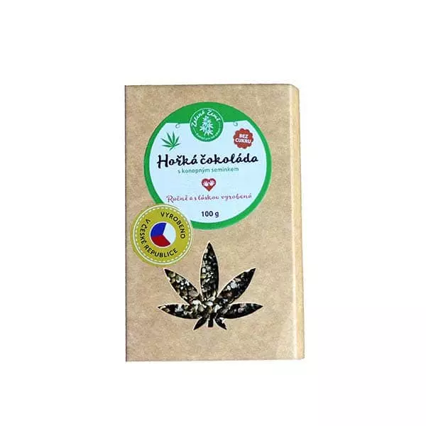 Horká čokoláda s konopným semienkom 100 g Zelená Země