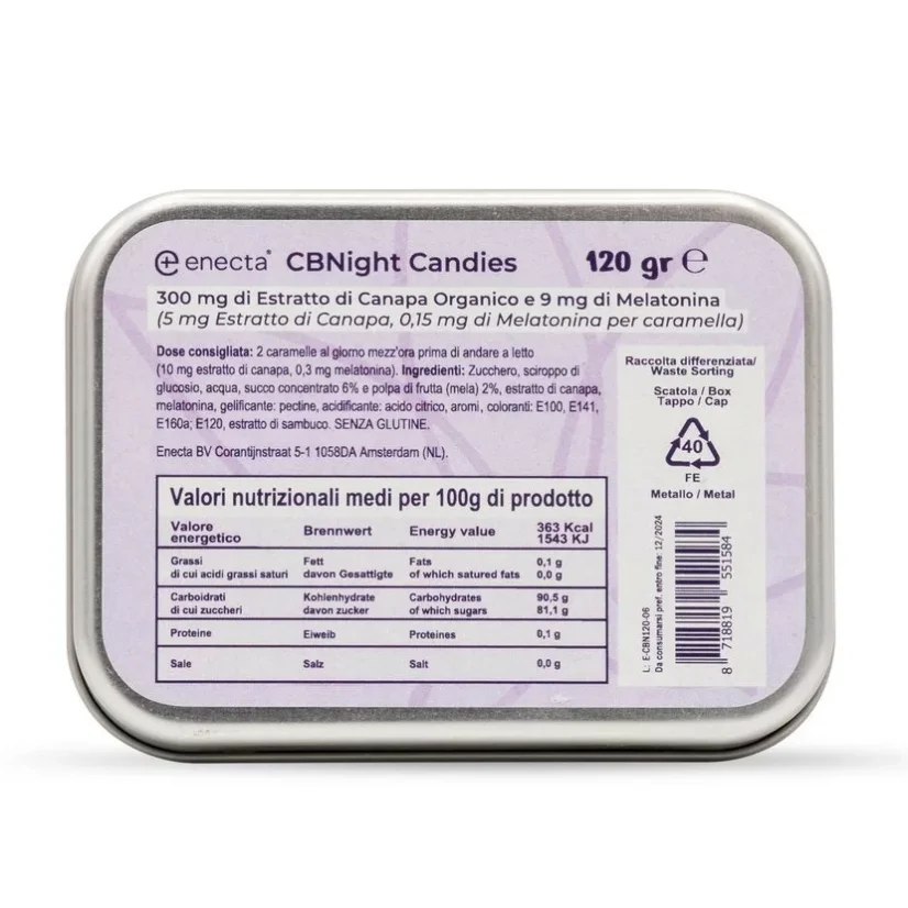 CBNight Gummies 300 mg CBD, 60 ks x 5 mg + Melatonín Enecta