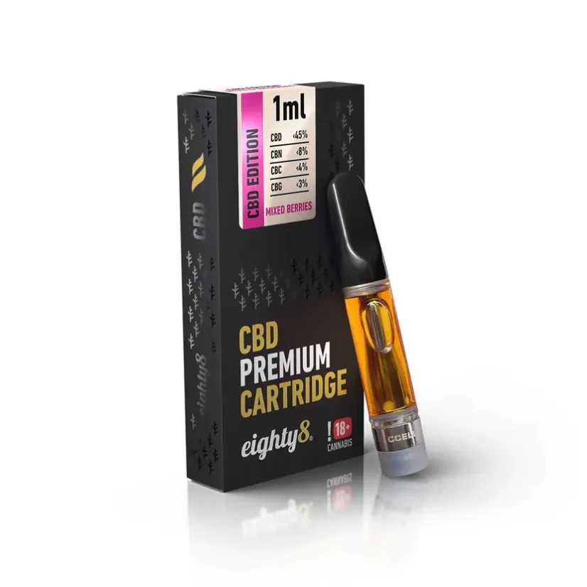 Cartridge 1 ks, 45% CBD, 1 ml Mixed Berries Eighty8