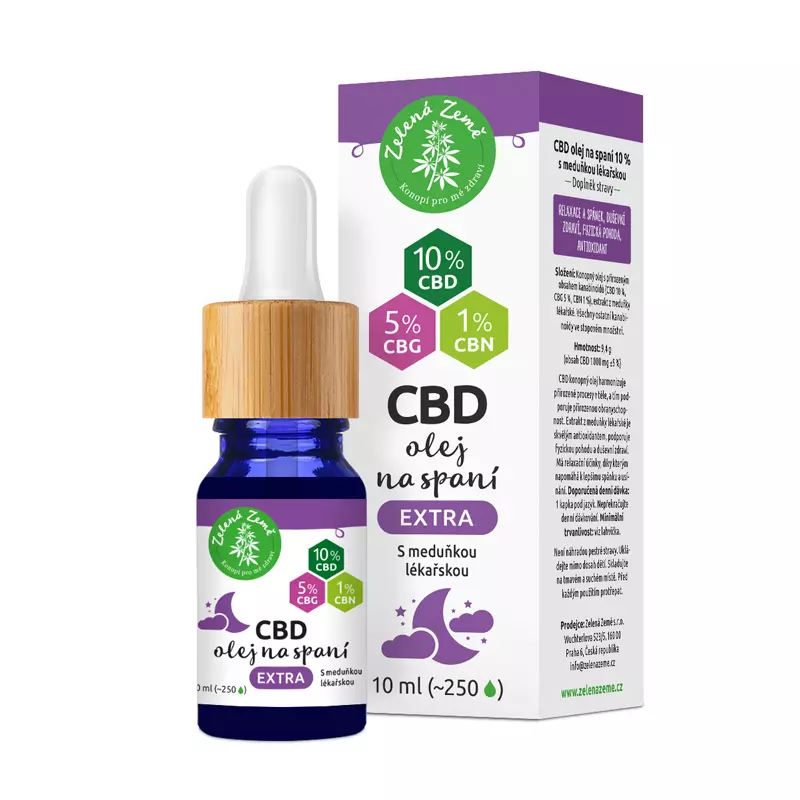 CBD kvapky na spanie EXTRA 10 ml, Zelená Země