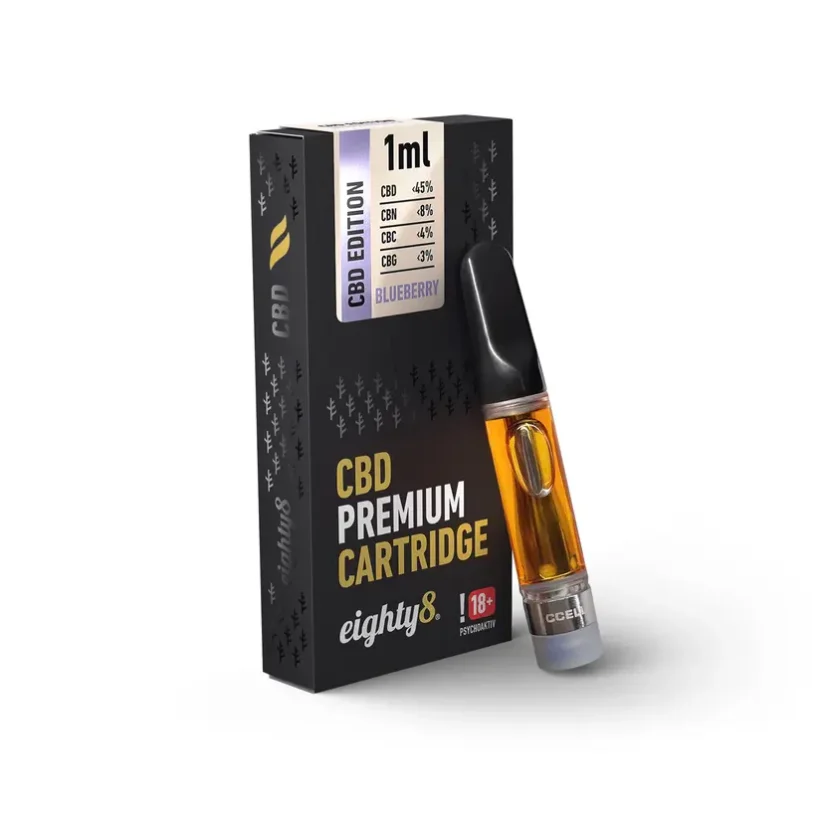 Cartridge 1 ks, 45% CBD, 1 ml Blueberry Eighty8