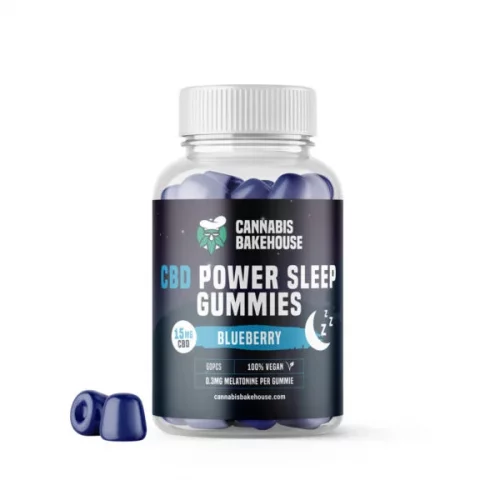 CBD Power Sleep Gummies, 60 ks x 15 mg CBD + melatonín, Cannabis Bakehouse