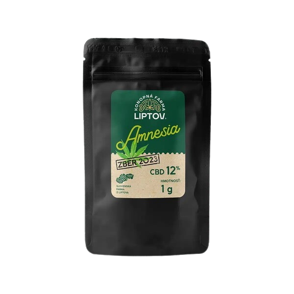CBD kvety Amnesia 12% Konopná farma Liptov