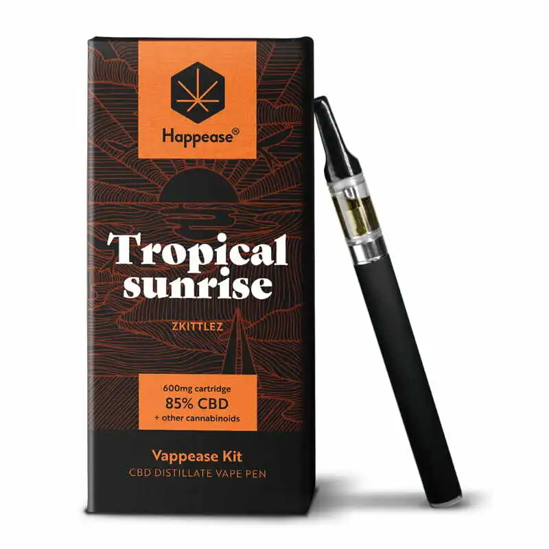 Vapovacia sada Classic 85% CBD, 600 mg Tropical sunrise Happease