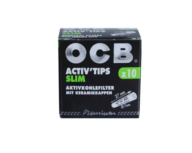 Uhlíkové filtre OCB Activ Slim 7 mm 10 ks