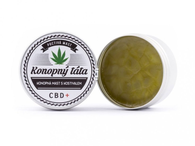 Konopná masť 80 ml + 15 ml + 10% CBD olej Konopný Táta