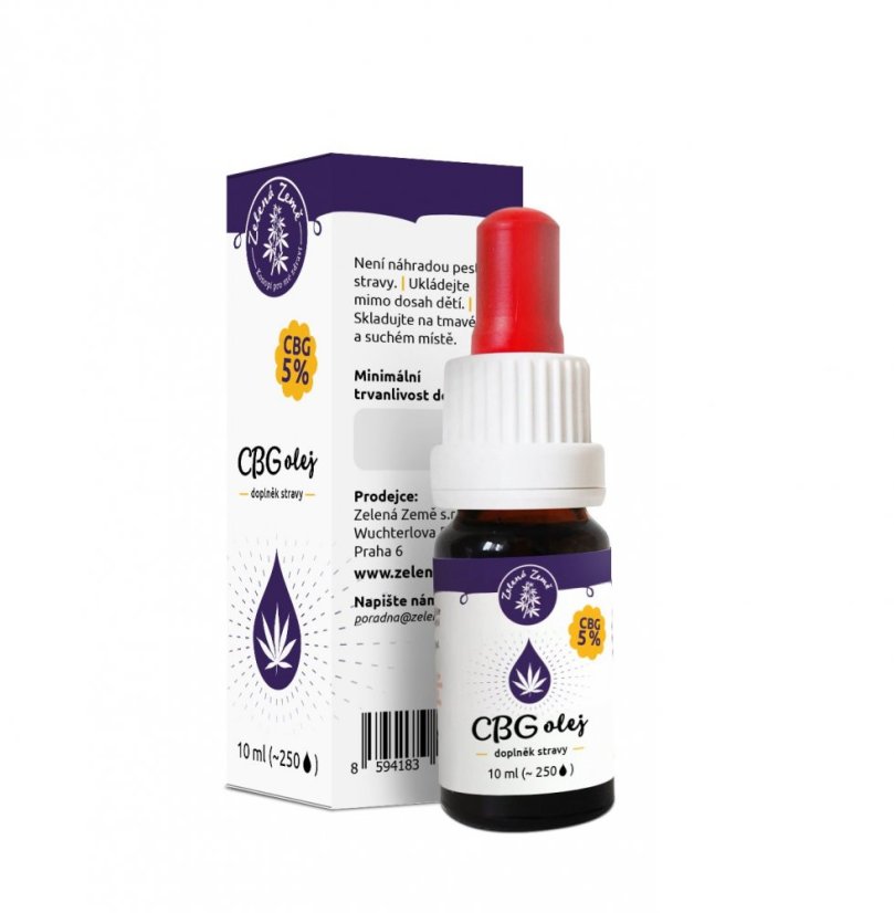 Zelená Země - CBG Konopný olej 5%, 10 ml