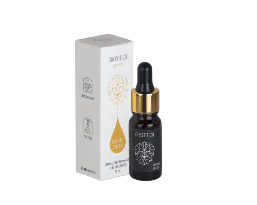 CBD 10% + CBG 5%, 10 ml Greentica
