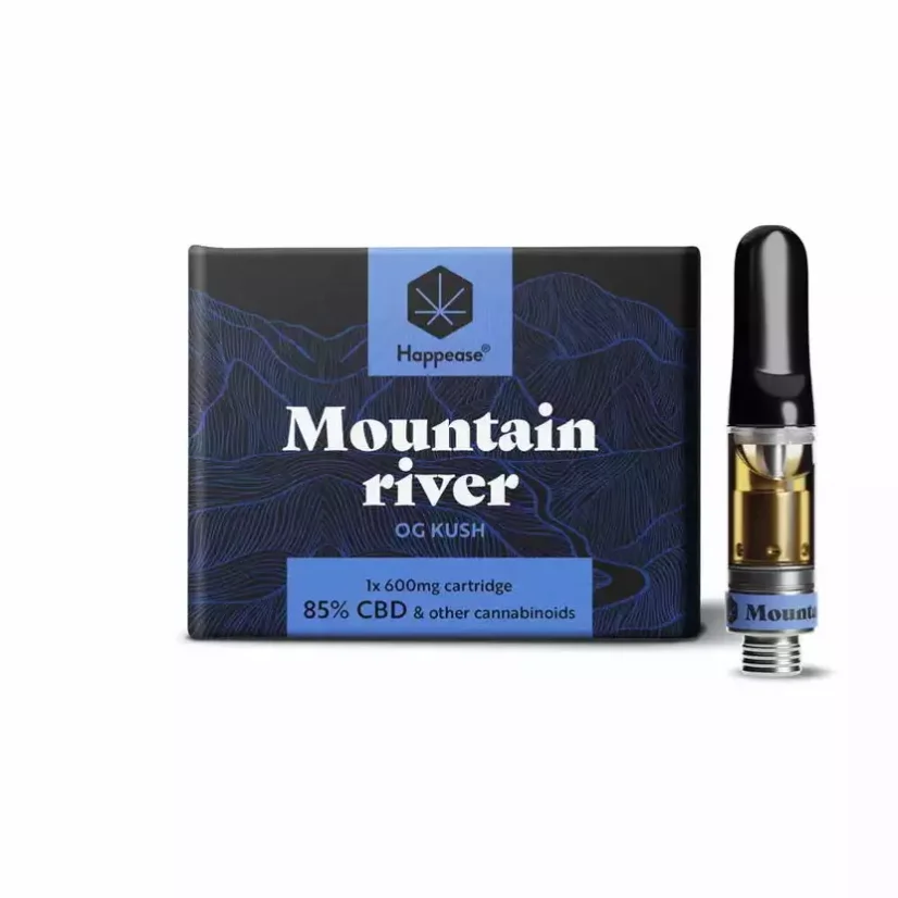 Cartridge 1 ks, 85% CBD, 600 mg Mountain river Happease