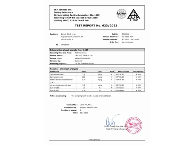 CBD kvety 12%, 2 g Zelená Země