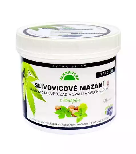 Slivovicové mazanie s konopou 500 ml Herbavera Slivovicové mazanie s konopou 500 ml Herbavera